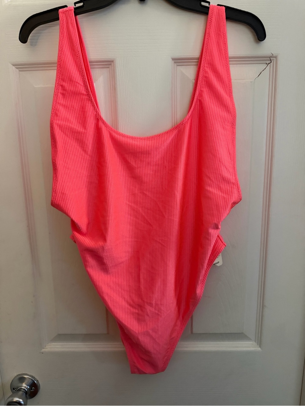 aerie Neon Coral Ribbed One-Piece